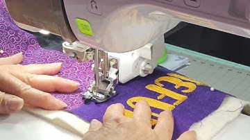 Babylock  Solaris 3 (Vision) Journey - Pumpkin pillow--quilting pillow front using digital dual feed