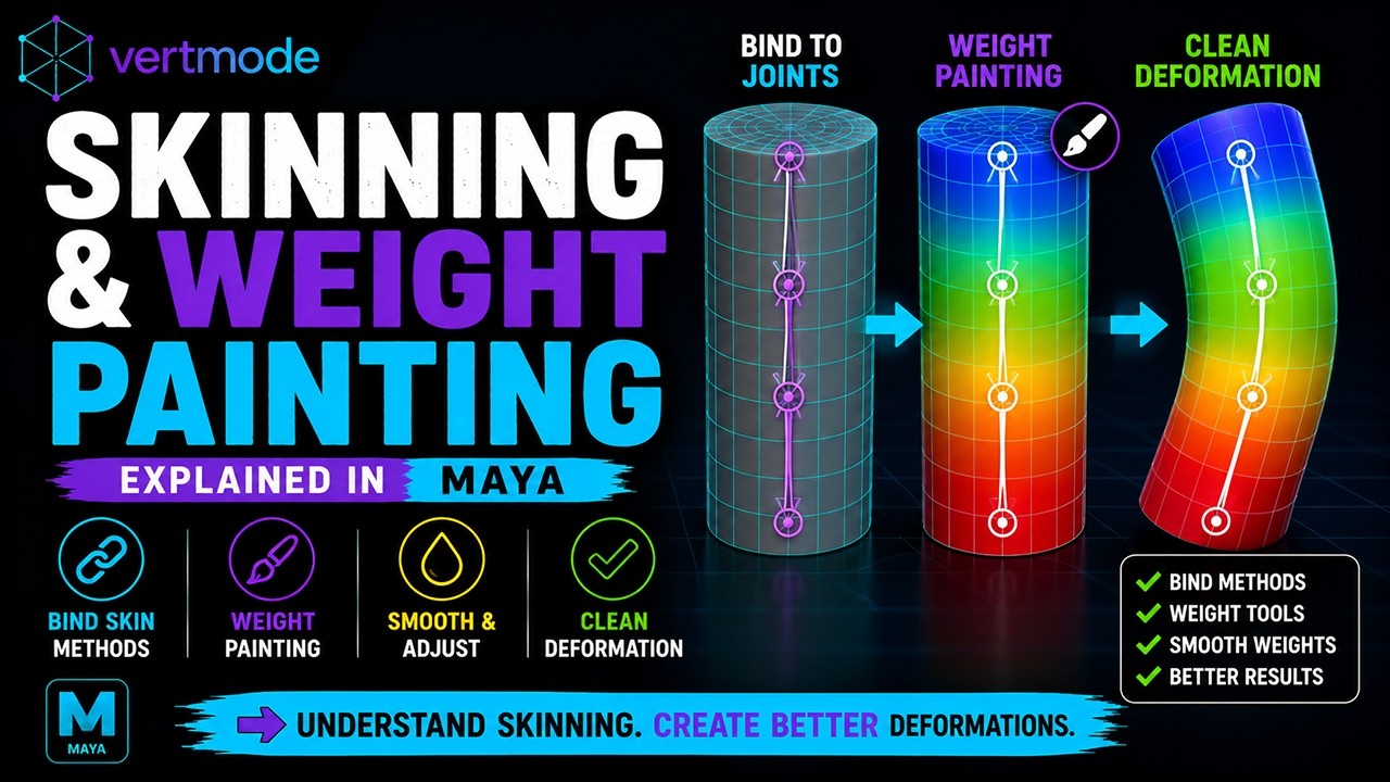 Skinning & Weight Painting Explained in Maya | Beginner Tutorial - YouTube