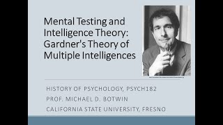 P182 Intelligence   Gardner's Theory of Intelligence