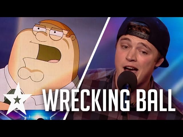 Peter Griffin, Elmo & More Sing Wrecking Ball On Britain's Got Talent class=