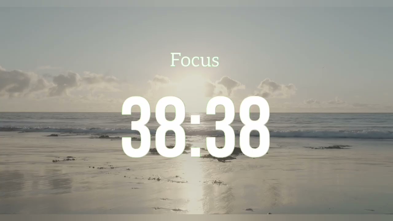 4 Hour Study Session — 50/10 Pomodoro Timer with Ocean Vibes