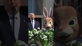 Trump issues Iran warning alongside a bewildered Easter Bunny