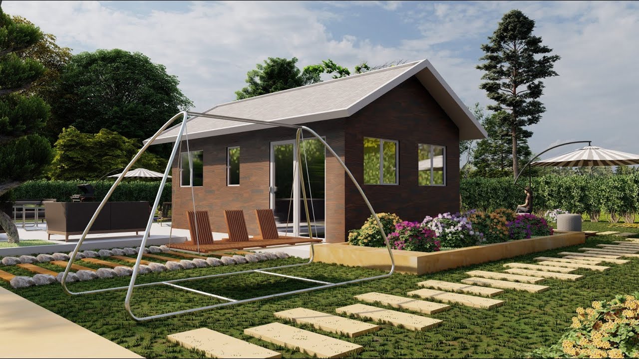 Tiny House with gardens in Lithuania (With Dark Wood)🔥🔥🔥