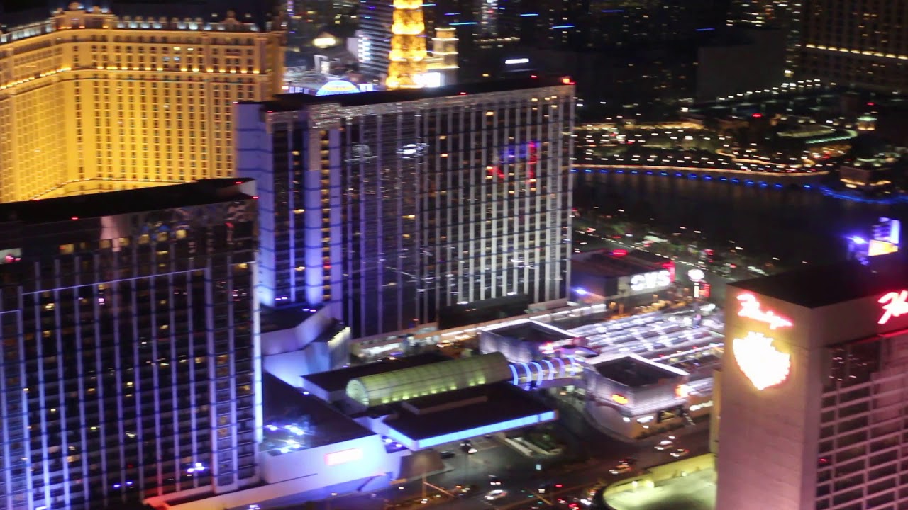 Night View from High Roller Ferris wheel Las vegas