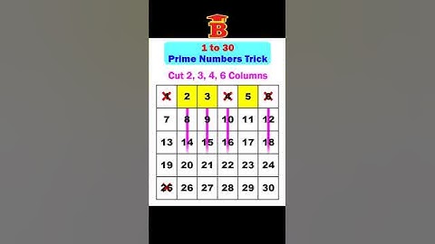 1 to 30 Prime Numbers Trick