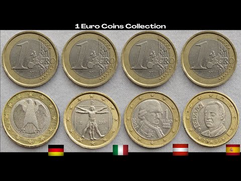 1 Euro Coins Collection - GERMANY, AUSTRIA, ITALY & SPAIN - YouTube