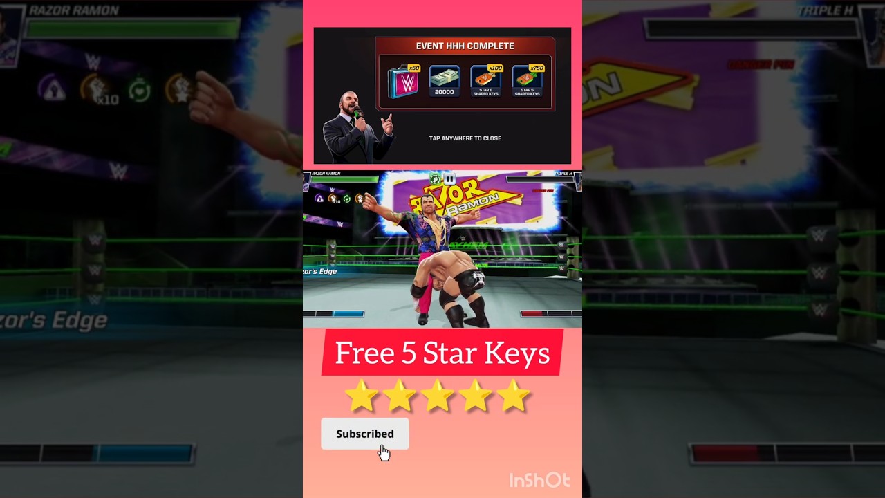 WWE Mayhem 5 Star Keys Free 5 Star Razor Ramon Free 5 star lootcase 