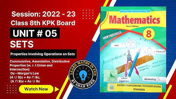 8Th Class Mathematics Chapter 5 Sets | Properties Involving Operations on Sets by Learn Maths in Fun
