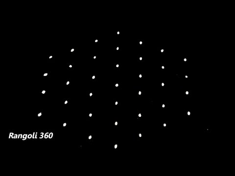 Daily Routine Flower Muggulu Design with 7*4 dots | Easy Rangoli Kolam Designs | Rangoli 360 Lakshmi