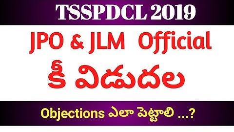 TSSPDCL 2019|| JPO & JLM official key realised...