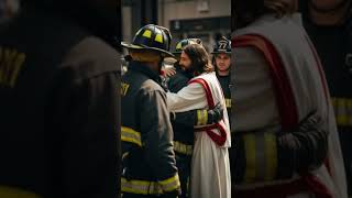 Jesus Christ Hugs A Firefighter In The City A Powerful Moment Of Courage, Love, And Faith
