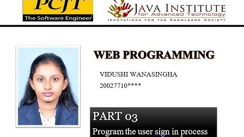 Program the user sign in process