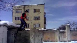 parkour КЛАН - Crazy Winter 2012 ---- NIKA- LAPIASHVILI