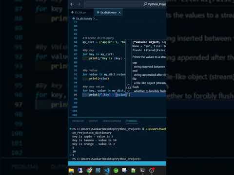 How to get key values in dictionary in python || How to use for loop for dictionary || get key value