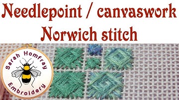 The best way to do Norwich stitch in needlepoint / canvasworkwork | Needlepoint stitches tutorial