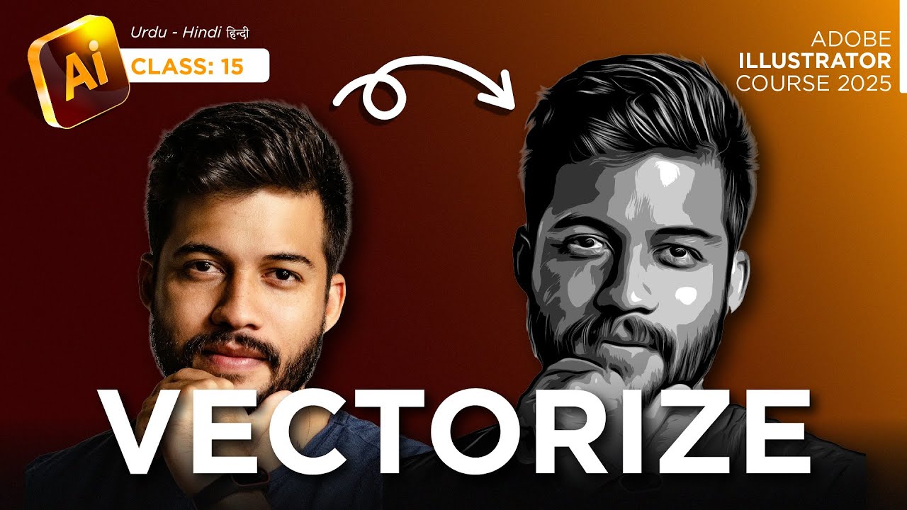 How to Vectorize an Image in Illustrator | Step-by-Step Tutorial | Hindi / Urdu