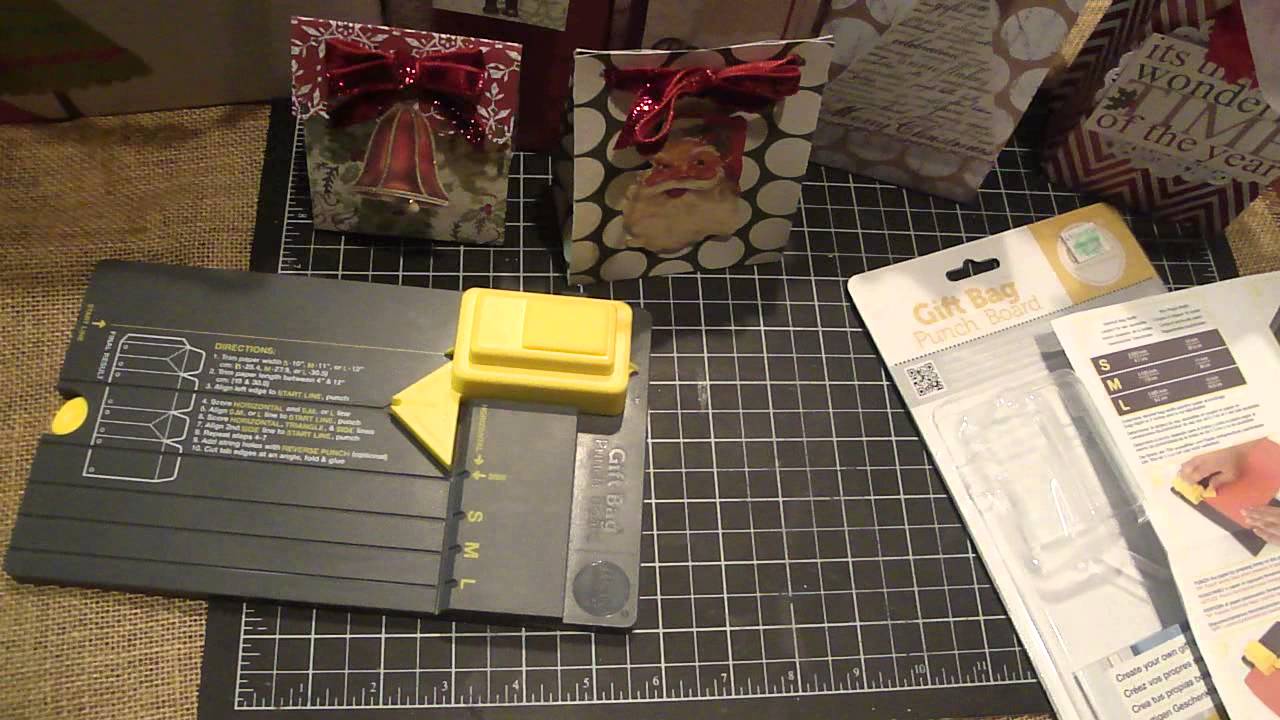 Christmas Gift Bags using the We R Memory Keepers Gift Bag Punch Board YouTube