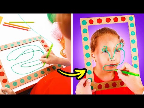 🎨 Wow! 😄 Let's Paint Our Faces On A Colorful Painting Frame! 🖼️
