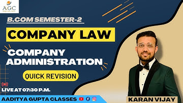 COMPANY ADMINISTRATION | REVISION | B.COM | SEM 2 | CALCUTTA UNIVERSITY #semester2  #bcom