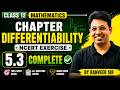 Differentiability Class 12 Maths | NCERT Exercise 5.3 Complete Solution | Chapter 5 | By Ranveer Sir