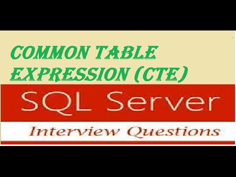 sql server intervew question -Study of common table expression - YouTube