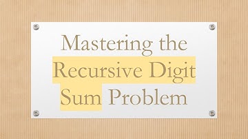 Mastering the Recursive Digit Sum Problem