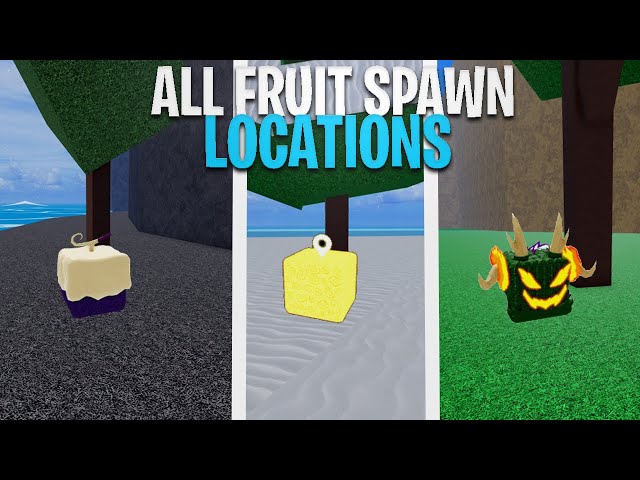 All fruit spawn locations in blox fruits second sea - Top vector