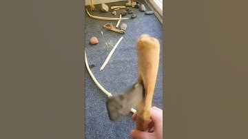 Stone hatchet #primitivetechnology #flintknapping #woodworking