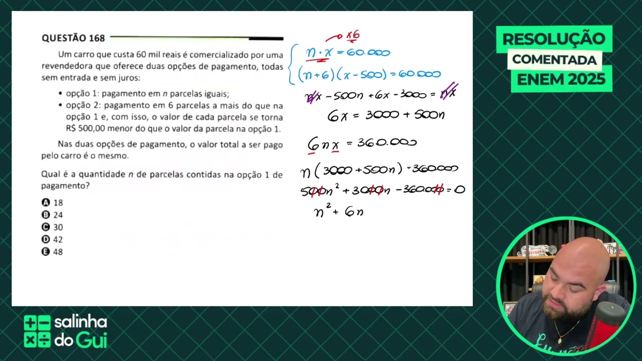 ENEM 2025 | Um carro que custa 60 mil reais é comercializado...
