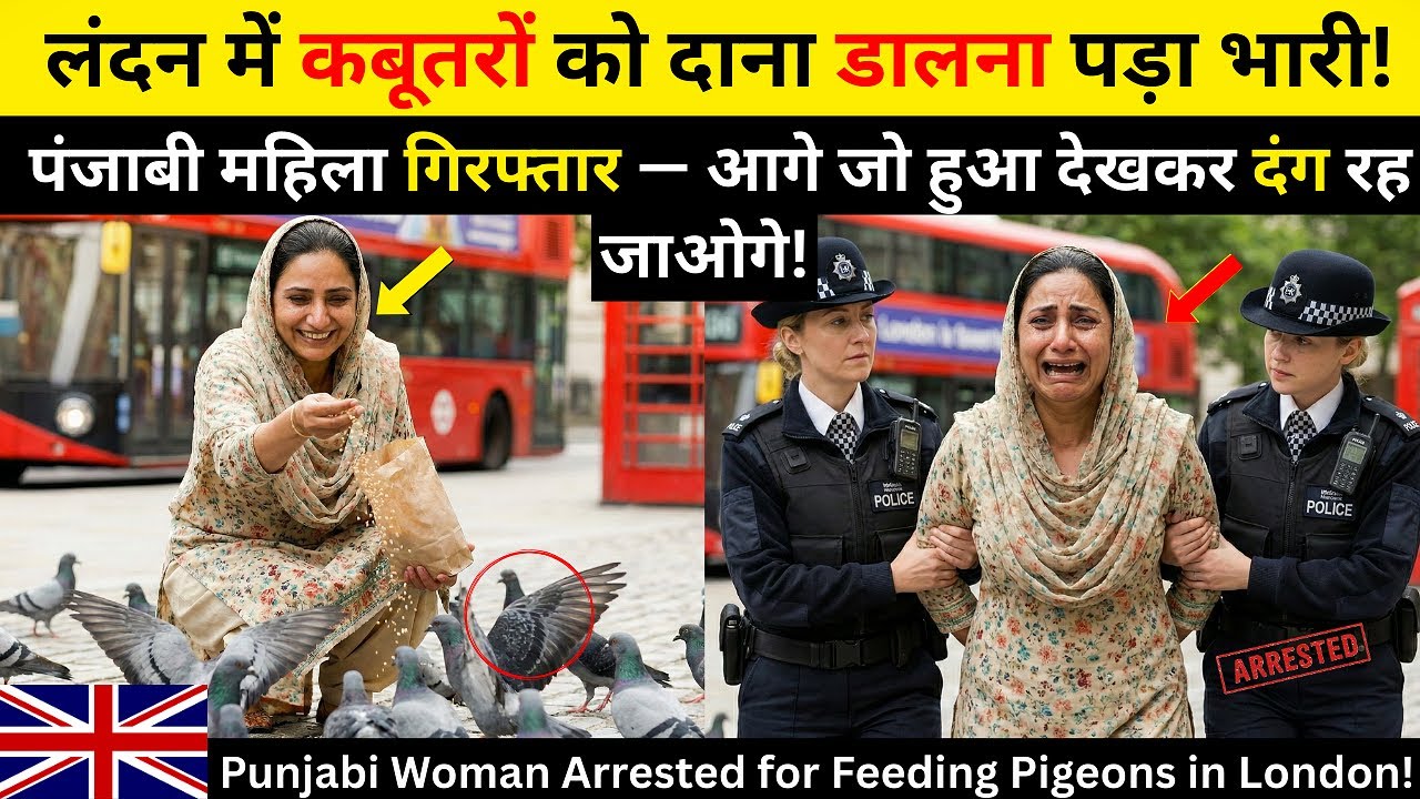 🇬🇧 लंदन में कबूतरों को दाना डालना पड़ा भारी 😱 | Punjabi Woman Arrested | UK Shocking Law 