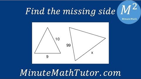 Find the missing side of the triangle ∆9,10 ∆99,x