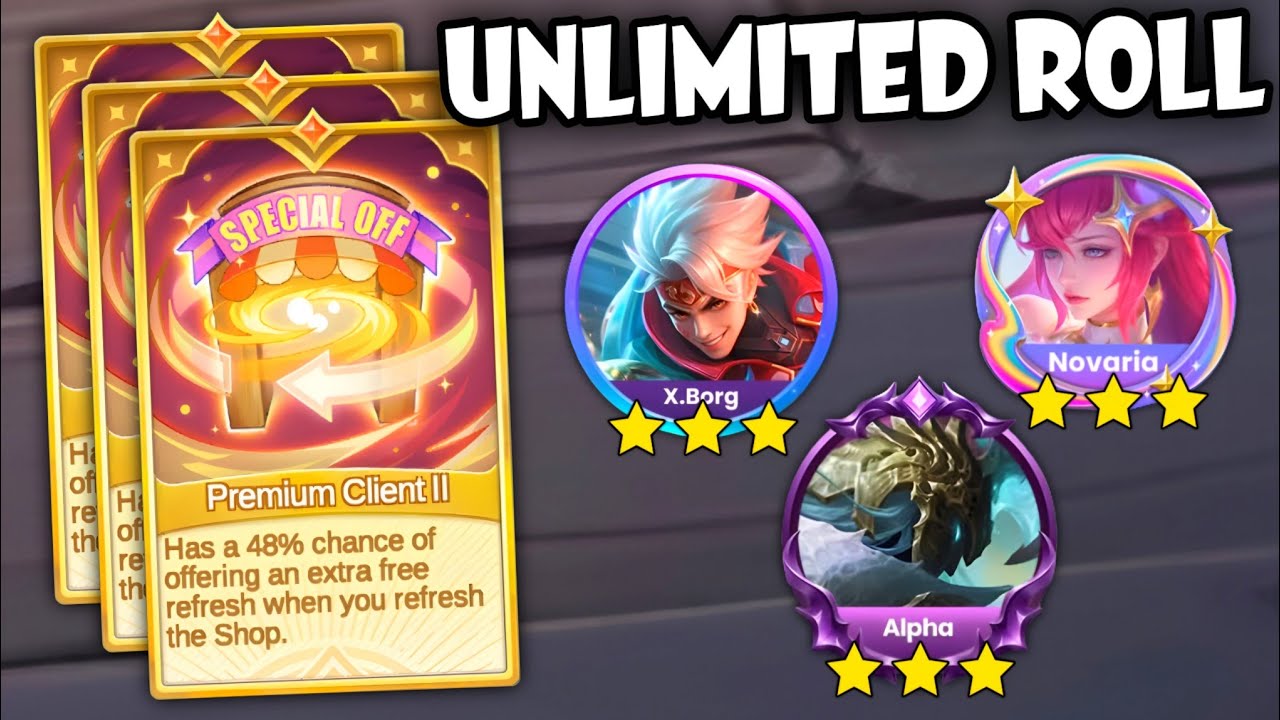 INFINITY ROLL PREMIUM CLIENT BUFF AURORA COMBO !! MAGIC CHESS GO GO BEST STRATEGY 