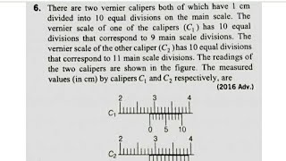 Jee advanced 2016 vernier Callipers explained