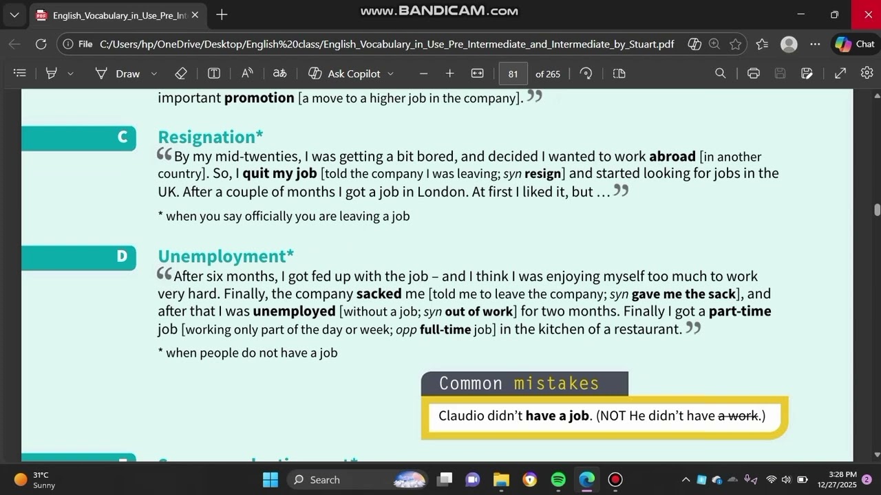 📘 Unit 37 – Make a career  (English Vocabulary in Use – Pre-intermediate & Intermediate)