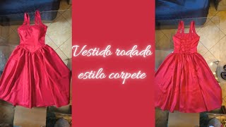 Vestido rodado estilo corpete