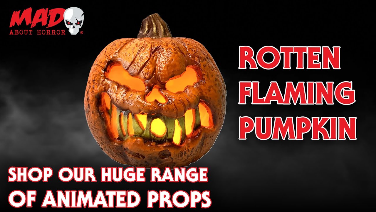Rotting Pumpkin Prop Rotten Flaming Pumpkin Animated Prop - Tekky Toys - YouTube