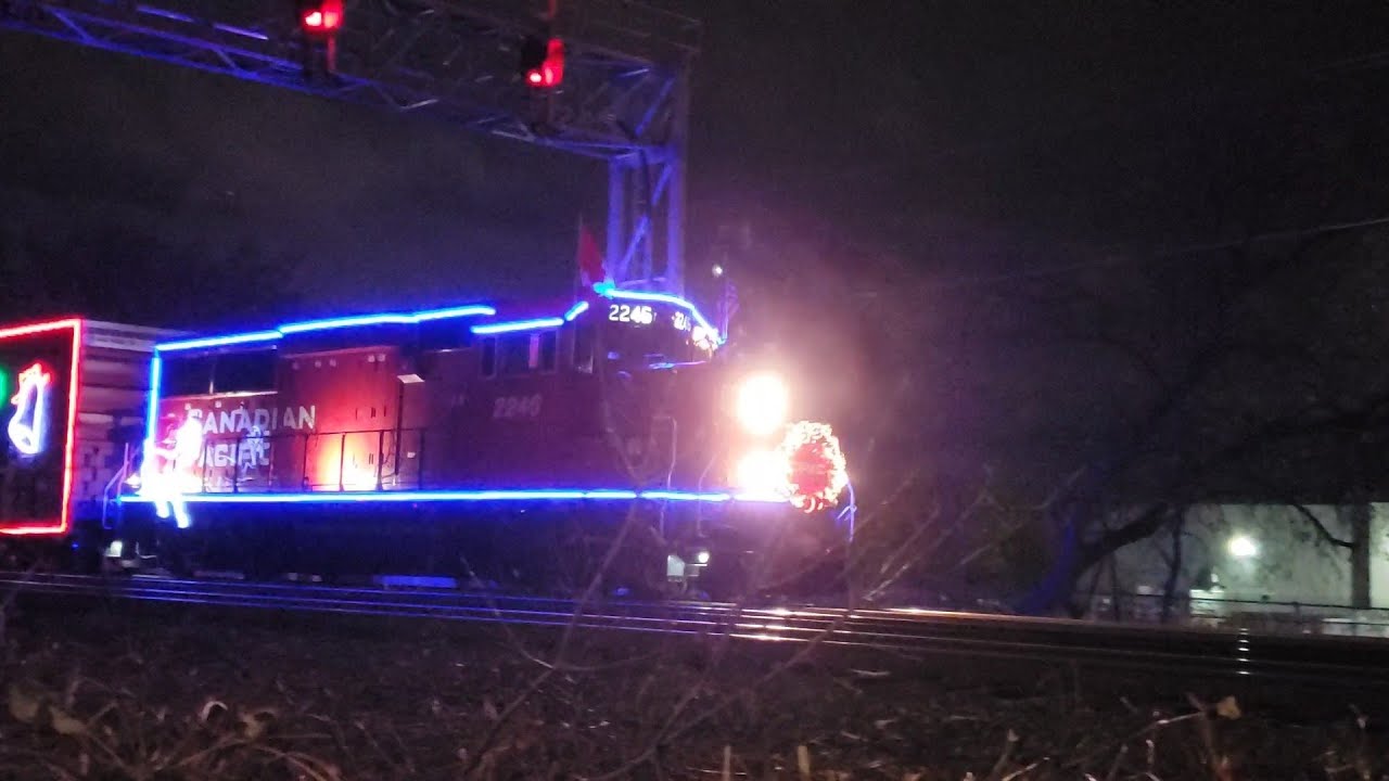NIGHT TRAINS 2024 CPKC Holiday Train Approach To Montreal West On De night-trains-2024-cpkc-holiday-train-approach-to-montreal-west-on-de