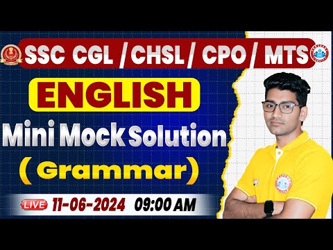 English Mini Mock Test Solution | English Grammar Mini Mock by RWA | SSC CGL, CHSL, CPO, MTS