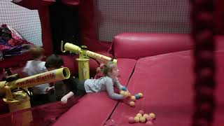 Charlotte Is At St Louis Bounce U Inflatable Shooting With The Kids At Jaydens Birthday Party Balls