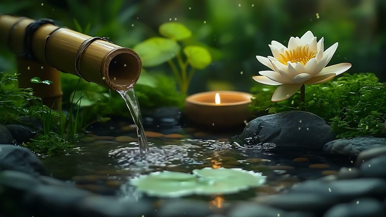 Relaxing Sleep Music with Bamboo Water Sounds 🌿Deep Healing Music for Calm Mind,Spa Ambience & Yoga