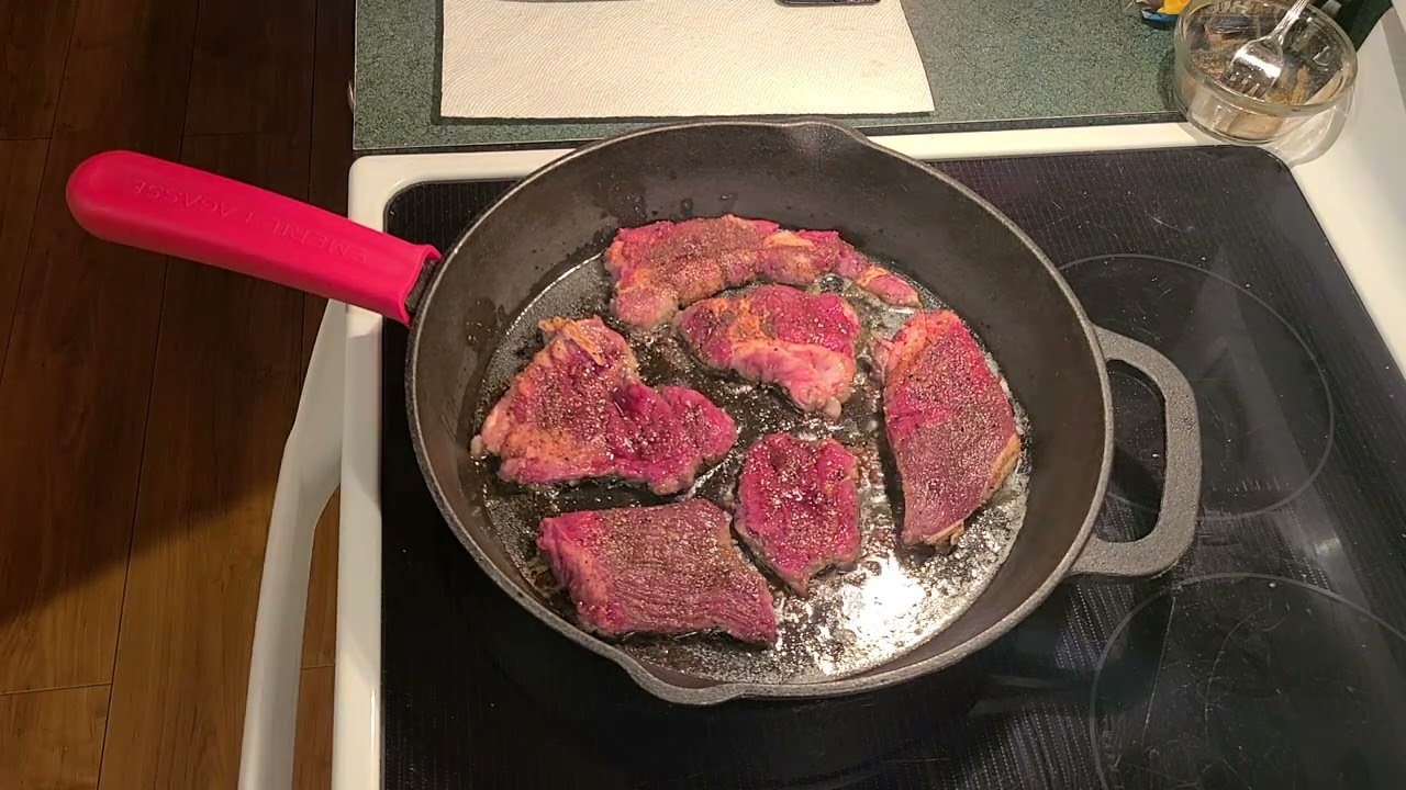 cooking a steak time-lapse