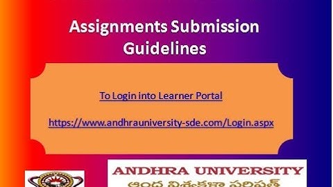 Andhra University SDE- Assignments Submission Guidelines - ఎలా Submit చెయ్యాలి
