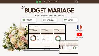 BUDGET MARIAGE - Template Google Sheets & Excel - Tutoriel video complet