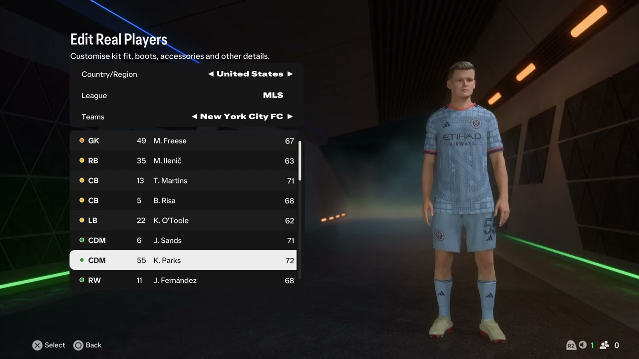 FC 25 New York City FC Overall Player Ratings