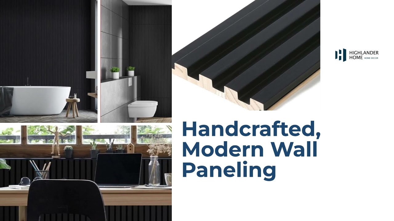 Slat Wood Wall Paneling by Highlander Home, Luxury Wood Panels for Walls