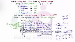 7 - BST and BBST Approach - Check if String has any duplicate character