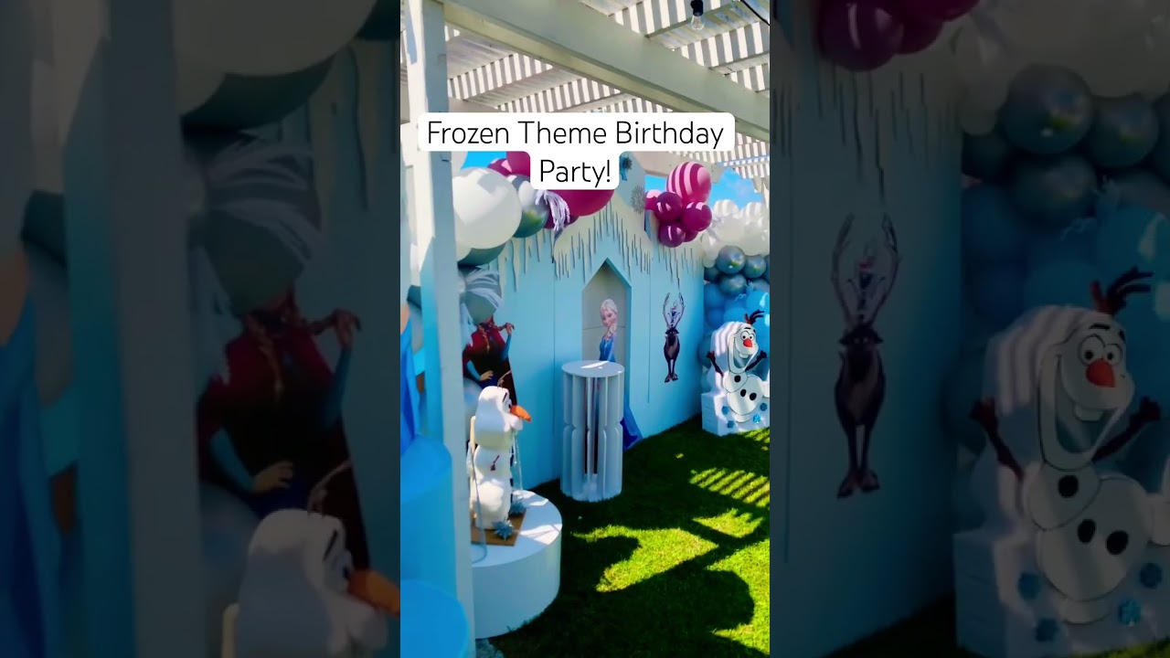Frozen Theme Birthday Party! 🥳❄️ #backyardparty #shorts #elsa #frozenparty #shortsvideosviral
