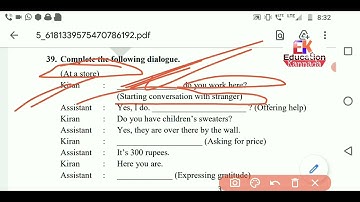 2nd PUC English Grammar:- Complete the Following dialogue Write Video -2 | 4marks esay