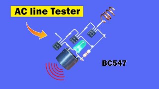 Homemade non contact voltage tester using BC547, Simple AC detector