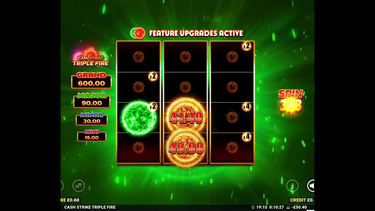 CASINO SLOTS UK CASH STRIKE TRIPLE FIRE last spin bonus!!!